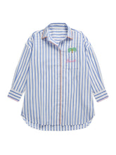 Load image into Gallery viewer, Beach Blue Stripe Cover-Up Shirt