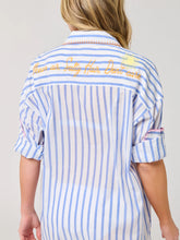 Load image into Gallery viewer, Beach Blue Stripe Cover-Up Shirt