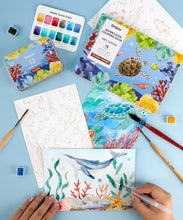 Load image into Gallery viewer, Ocean-Themed Watercolor Coloring Book