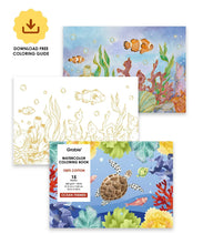 Load image into Gallery viewer, Ocean-Themed Watercolor Coloring Book