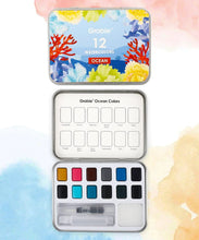 Load image into Gallery viewer, Watercolor Pocket Set Of 12 With Brush - Ocean Colors