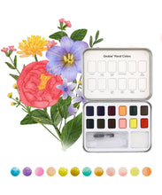 Load image into Gallery viewer, Watercolor Pocket Set Of 12 With Brush - Floral Colors