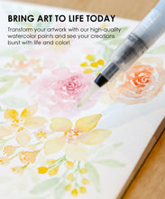 Load image into Gallery viewer, Watercolor Pocket Set Of 12 With Brush - Floral Colors