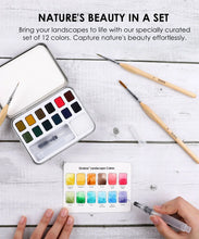 Load image into Gallery viewer, Watercolor Pocket Set Of 12 With Brush - Landscape Colors