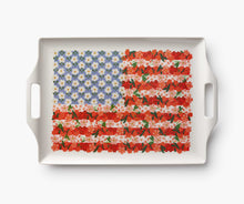 Load image into Gallery viewer, Floral Flag Melamine Serving Platter with Handles