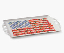 Load image into Gallery viewer, Floral Flag Melamine Serving Platter with Handles