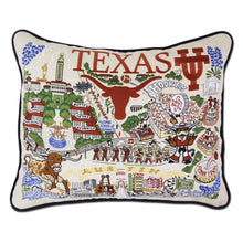 Load image into Gallery viewer, University of Texas Collegiate Hand-Embroidered Pillow