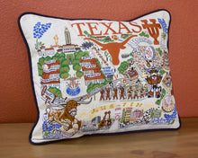 Load image into Gallery viewer, University of Texas Collegiate Hand-Embroidered Pillow
