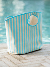 Load image into Gallery viewer, Lolita Turquoise Stripe Tote
