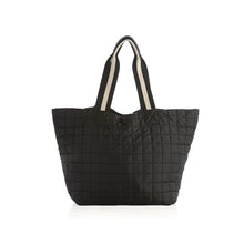Load image into Gallery viewer, EZRA QUILTED NYLON TRAVEL TOTE, BLACK
