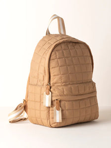 EZRA QUILTED NYLON BACKPACK, TAN
