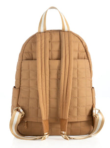 EZRA QUILTED NYLON BACKPACK, TAN