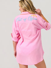 Load image into Gallery viewer, Vacay Pink Cover-Up Shirt
