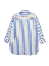 Load image into Gallery viewer, Beach Blue Stripe Cover-Up Shirt
