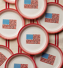 Load image into Gallery viewer, Floral Flag Small Paper Plates
