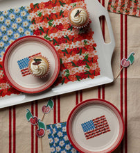 Load image into Gallery viewer, Floral Flag Small Paper Plates
