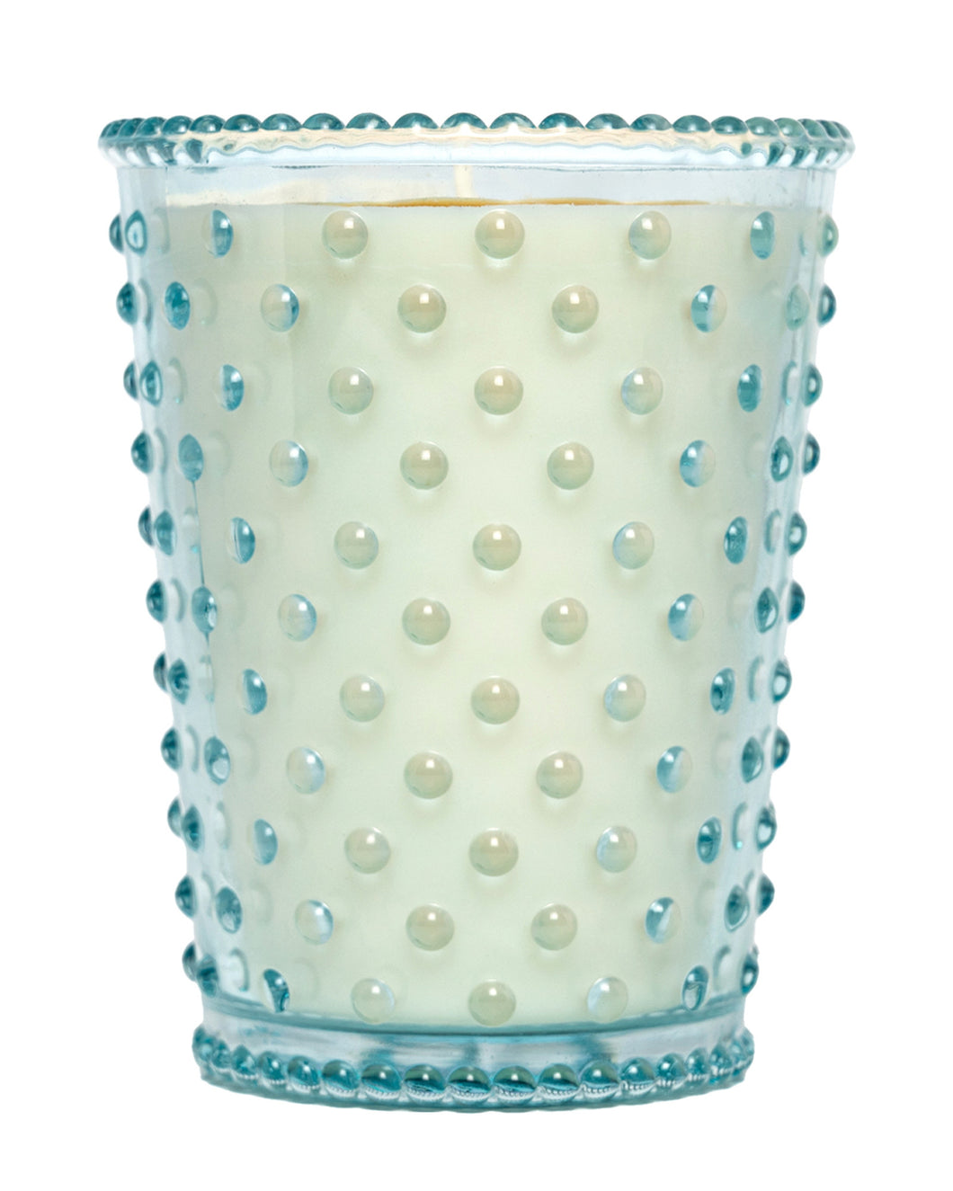 NO. 34 BLUE AGAVE HOBNAIL GLASS CANDLE