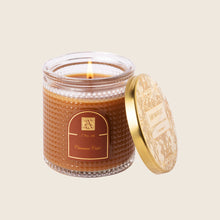 Load image into Gallery viewer, Cinnamon Cider - Textured Glass Candle with Lid
