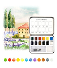 Load image into Gallery viewer, Watercolor Pocket Set Of 12 With Brush - Essential Colors
