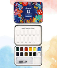 Load image into Gallery viewer, Watercolor Pocket Set Of 12 With Brush - Essential Colors
