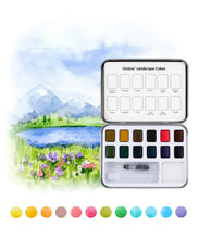 Load image into Gallery viewer, Watercolor Pocket Set Of 12 With Brush - Landscape Colors
