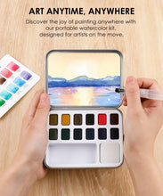 Load image into Gallery viewer, Watercolor Pocket Set Of 12 With Brush - Landscape Colors

