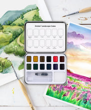 Load image into Gallery viewer, Watercolor Pocket Set Of 12 With Brush - Landscape Colors
