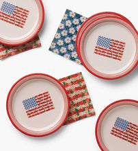 Load image into Gallery viewer, Floral Flag Small Paper Plates
