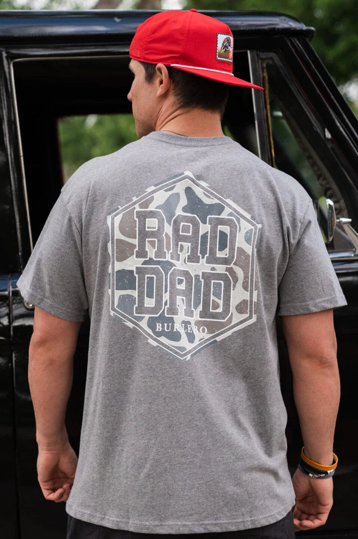 Deer Camo Rad Dad - Heather Dark Grey Shirt