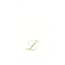 Load image into Gallery viewer, Caspari White Pearl &amp; Gold Paper Linen Single Initial Boxed Guest Towel Napkins
