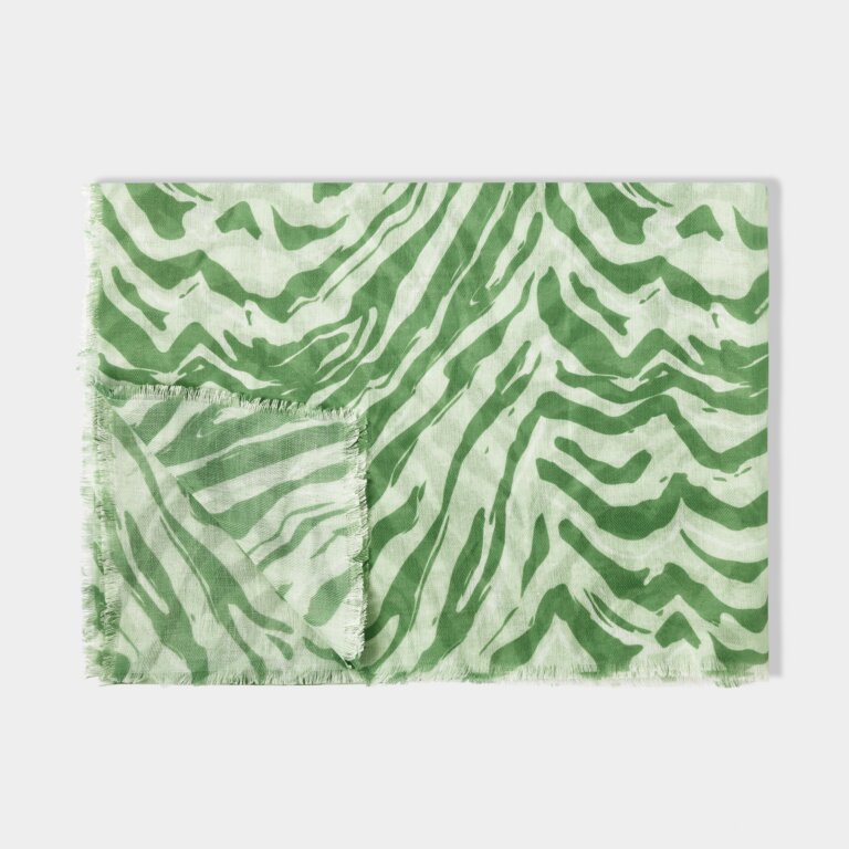 Green Zebra Stripe Scarf
