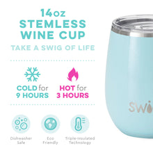 Load image into Gallery viewer, Shimmer Aquamarine Stemless Wine Cup (14oz)
