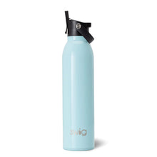Load image into Gallery viewer, Shimmer Aquamarine Flip + Sip Water Bottle (20oz)
