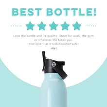 Load image into Gallery viewer, Shimmer Aquamarine Flip + Sip Water Bottle (20oz)
