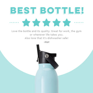 Shimmer Aquamarine Flip + Sip Water Bottle (20oz)